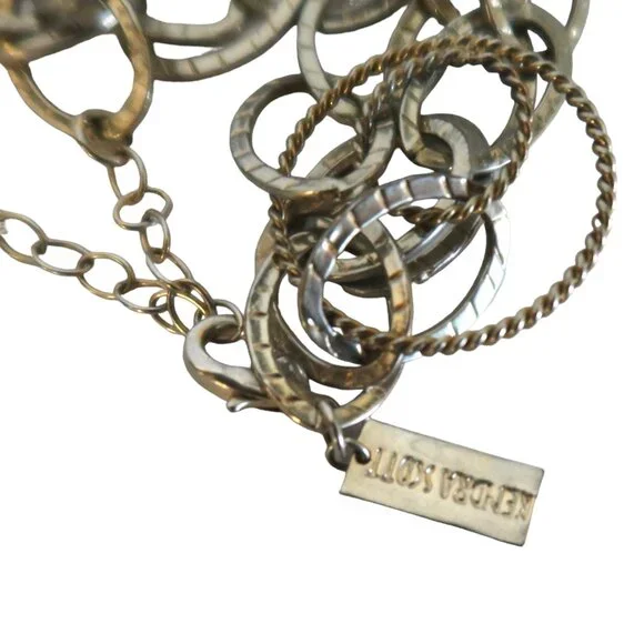 vtg KENDRA SCOTT textured two tone rings bracelet RARE - Picture 6 of 6